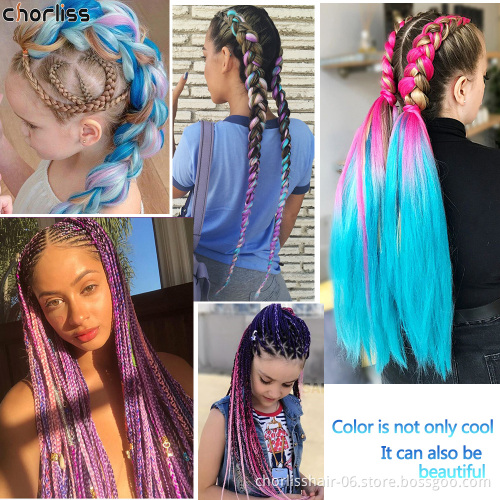 Wholesale Ombre Rainbow Passion Stretched Synthetic Braiding Hair Extensions African Crochet Jumbo Braids Hair